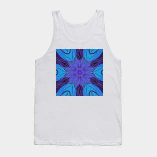 Cartoon Mandala Flower Blue and Purple Tank Top